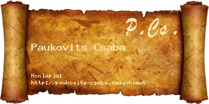 Paukovits Csaba névjegykártya